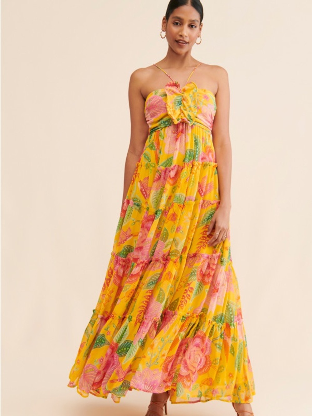 Farm Rio Macaw Bloom Floral Maxi Dress